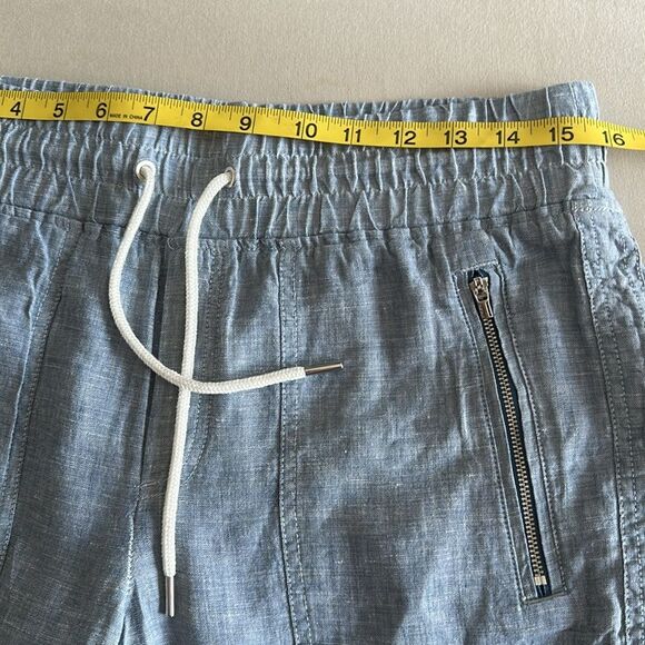 Athleta Cabo Linen Jogger Pants Chambray Blue Size 8 100% Linen Zip Pockets - Picture 12 of 14